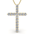 14k Yellow Gold Diamond Cross Pendant Necklace G297600