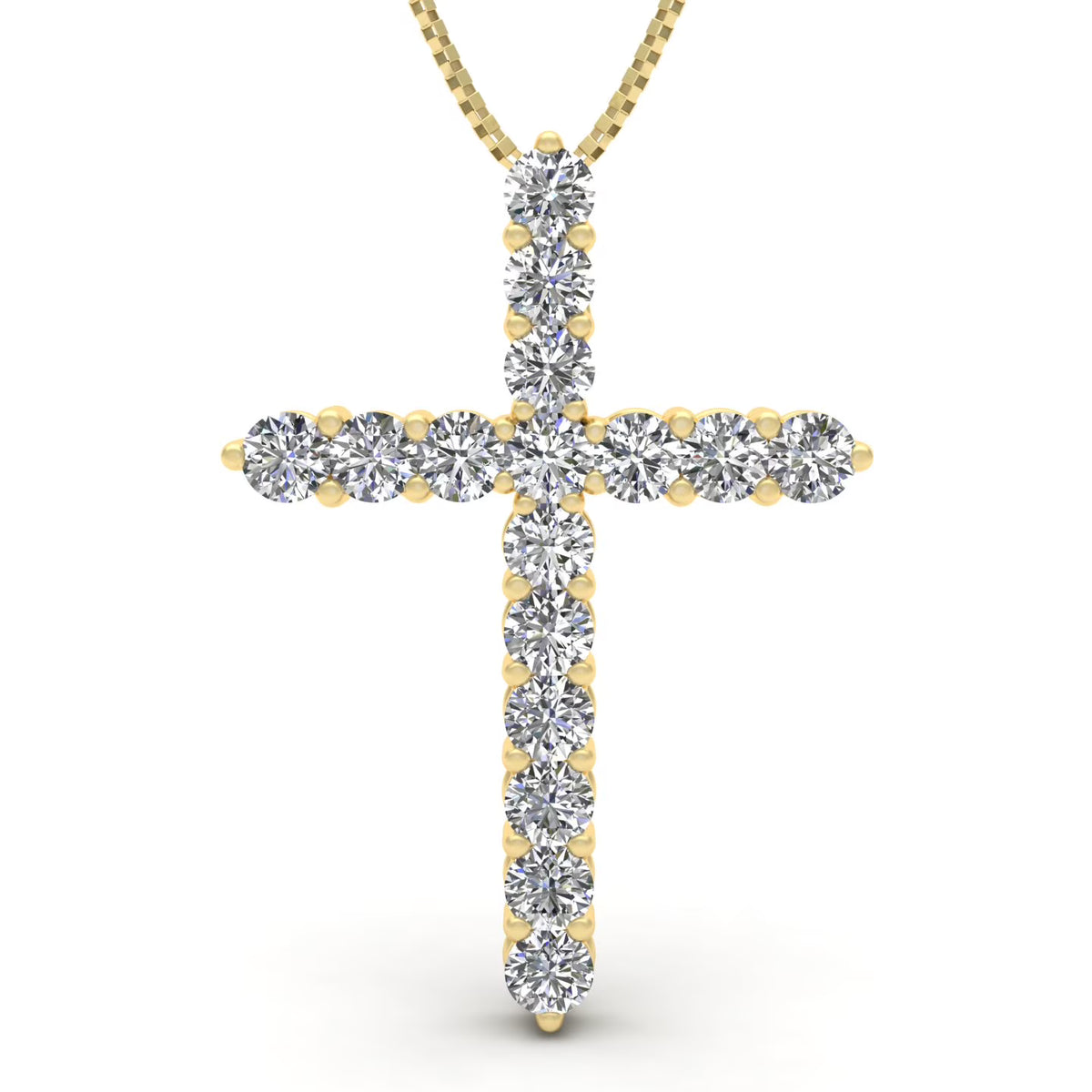 14k Yellow Gold Diamond Cross Pendant Necklace G297600