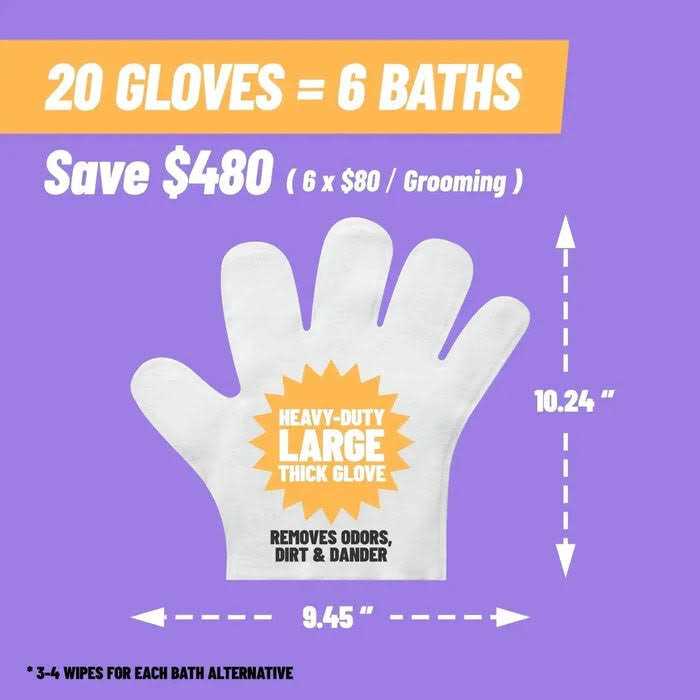 Deodorizing Pet Glove Wipes 20 pc I927