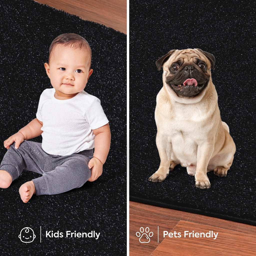2 ft. Round Black Indoor Rug N15733