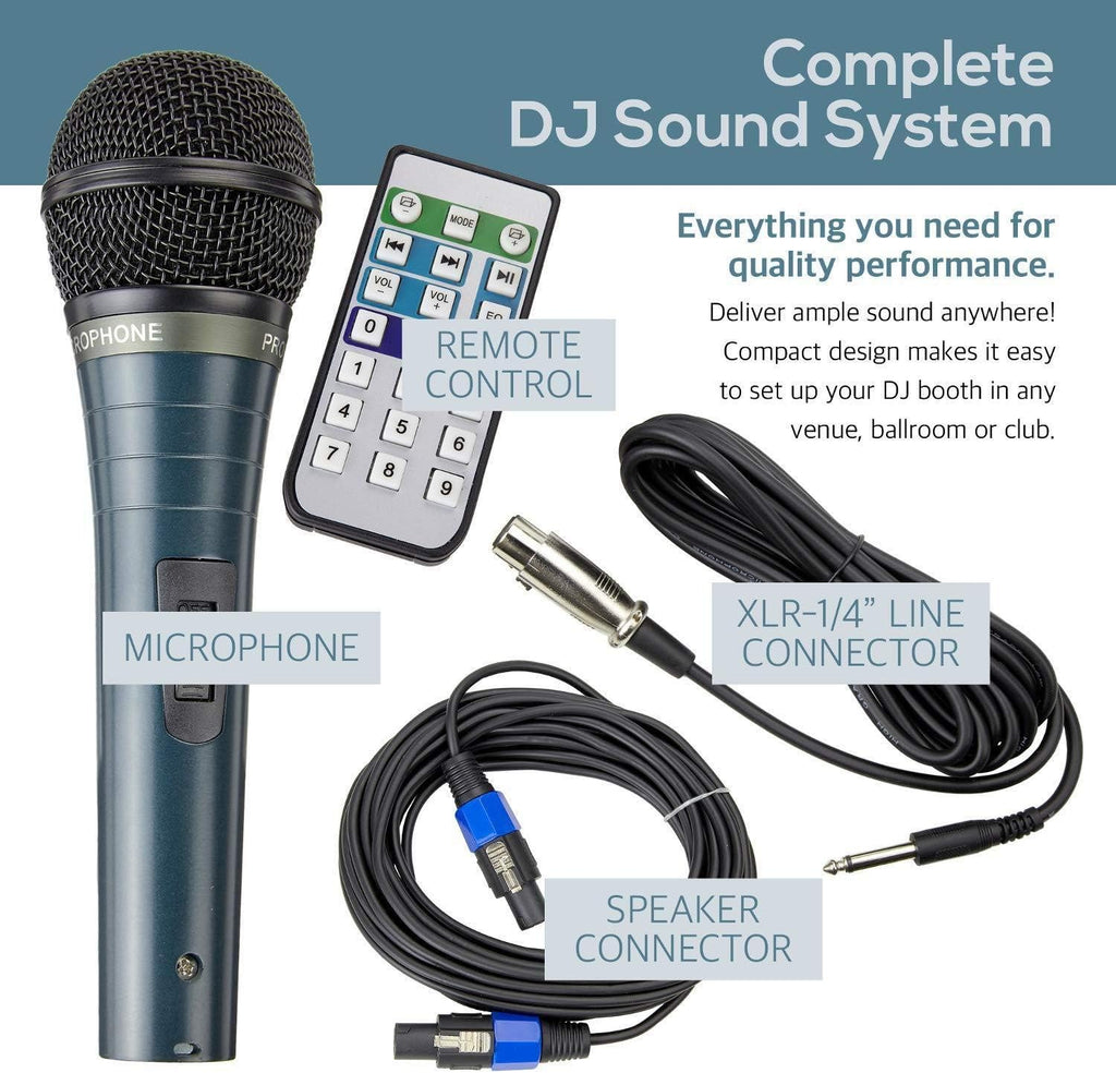 8 Piece Portable PA System with Microphone and Bluetooth R190919