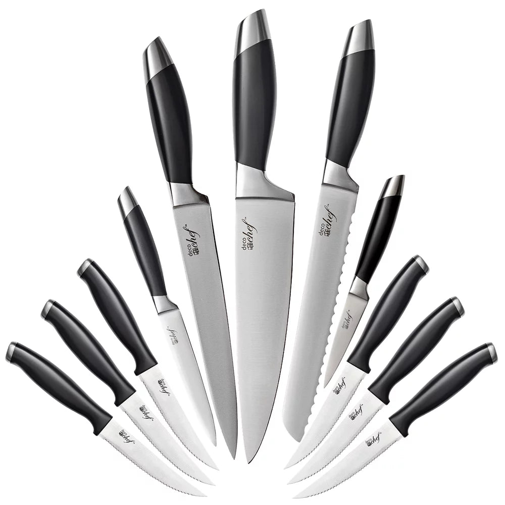 7-Piece Stainless Steel Cookware Set and 12 Piece Knife Set Q234837