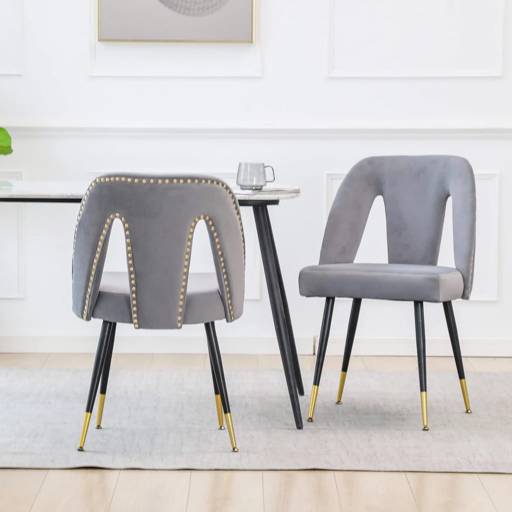 Velvet Upholstered Dining Chairs Set of 6 T878