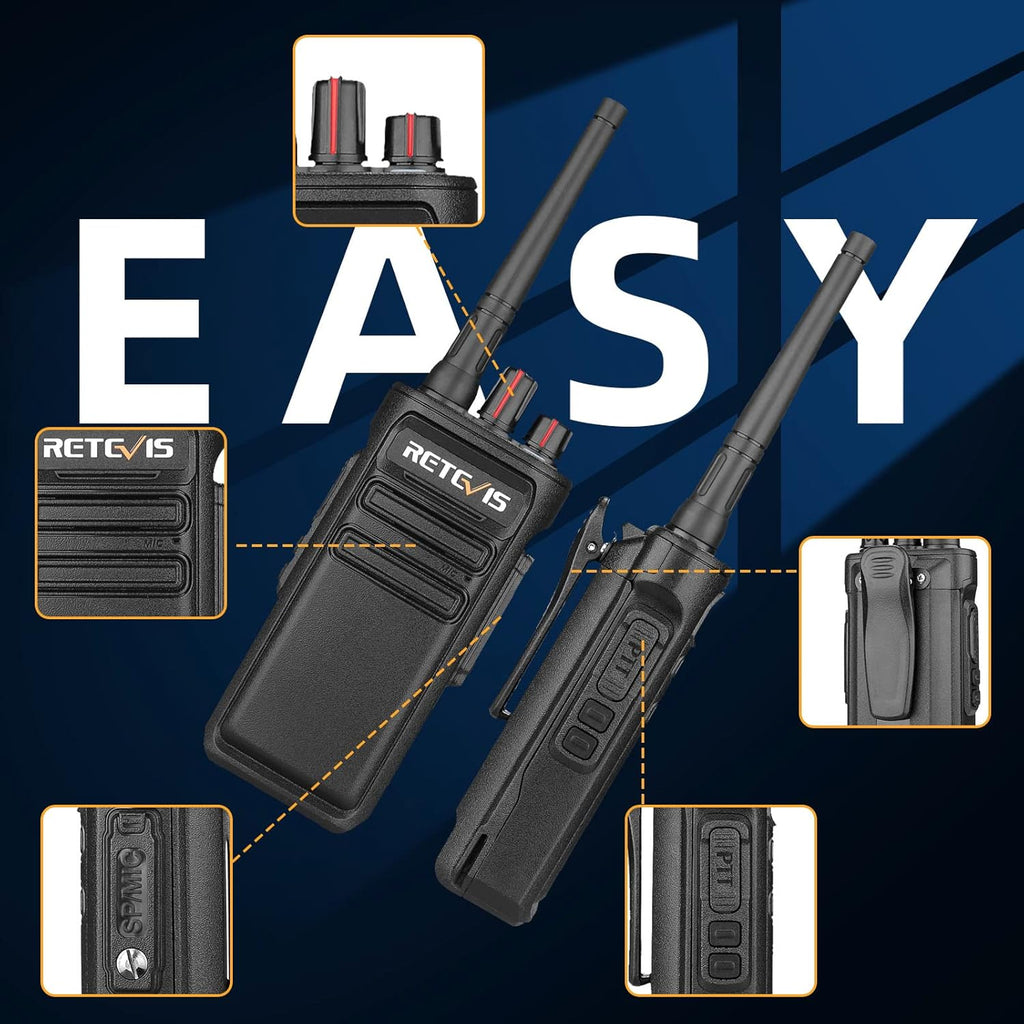 Waterproof GMRS Two Way Radios Rechargeable 1800mAh 2 Pack J907