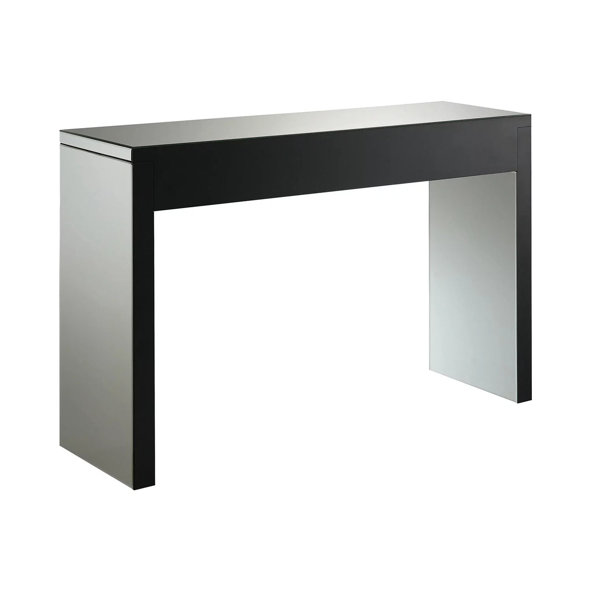 Rectangular Sofa Table Silver and Clear Mirror Y3911