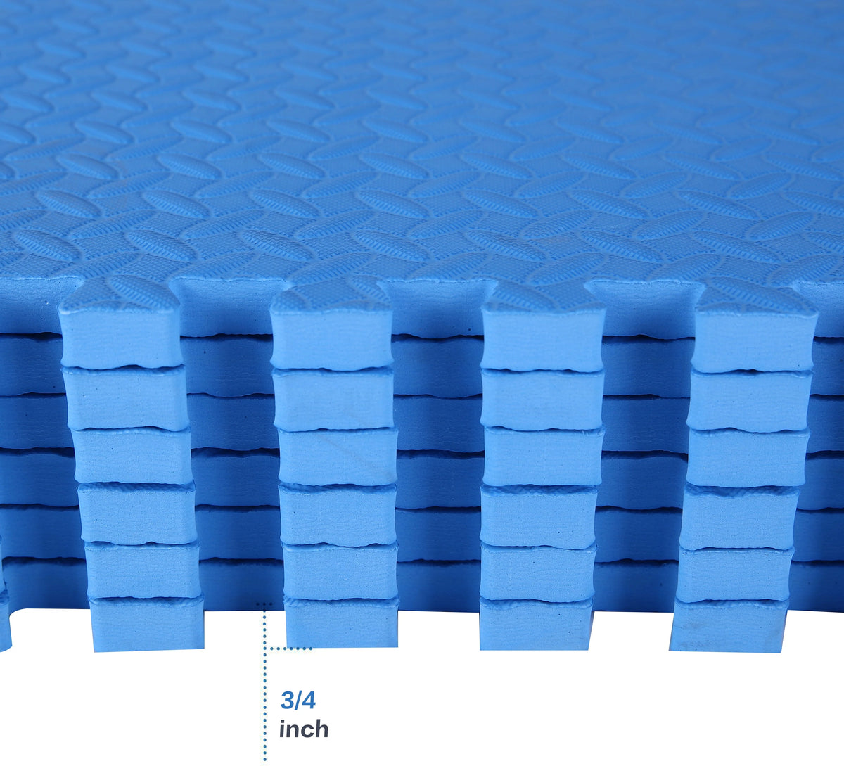1 In. Thick EVA Foam Interlocking Exercise Mat, 6 Piece, Black J92916