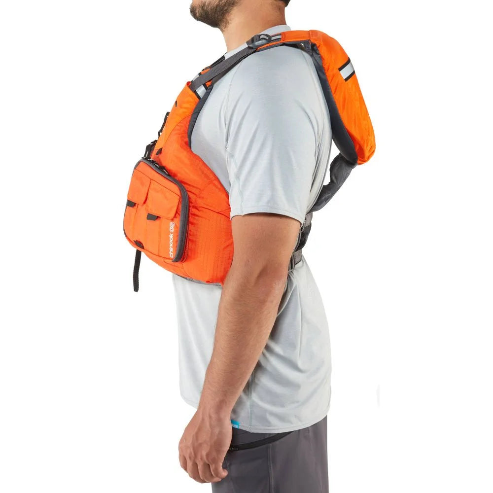 Orange Fishing Life Vest PFD with Pockets, Large/XL W5059