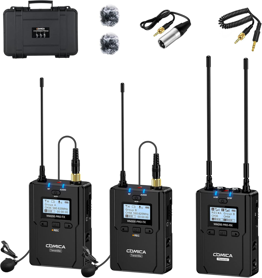 UHF Wireless Lavalier Microphone with Real-time Storage, Dual-Channel Q20192