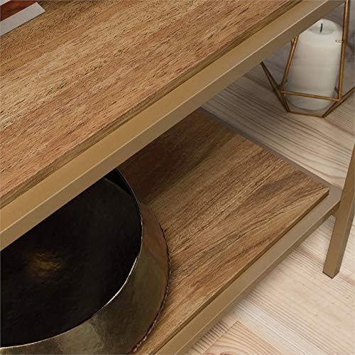 Gold Satin 5-Shelf Metal Frame Bookcase P228954