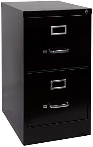 2 Drawer Metal Vertical File Cabinet in Black G887407