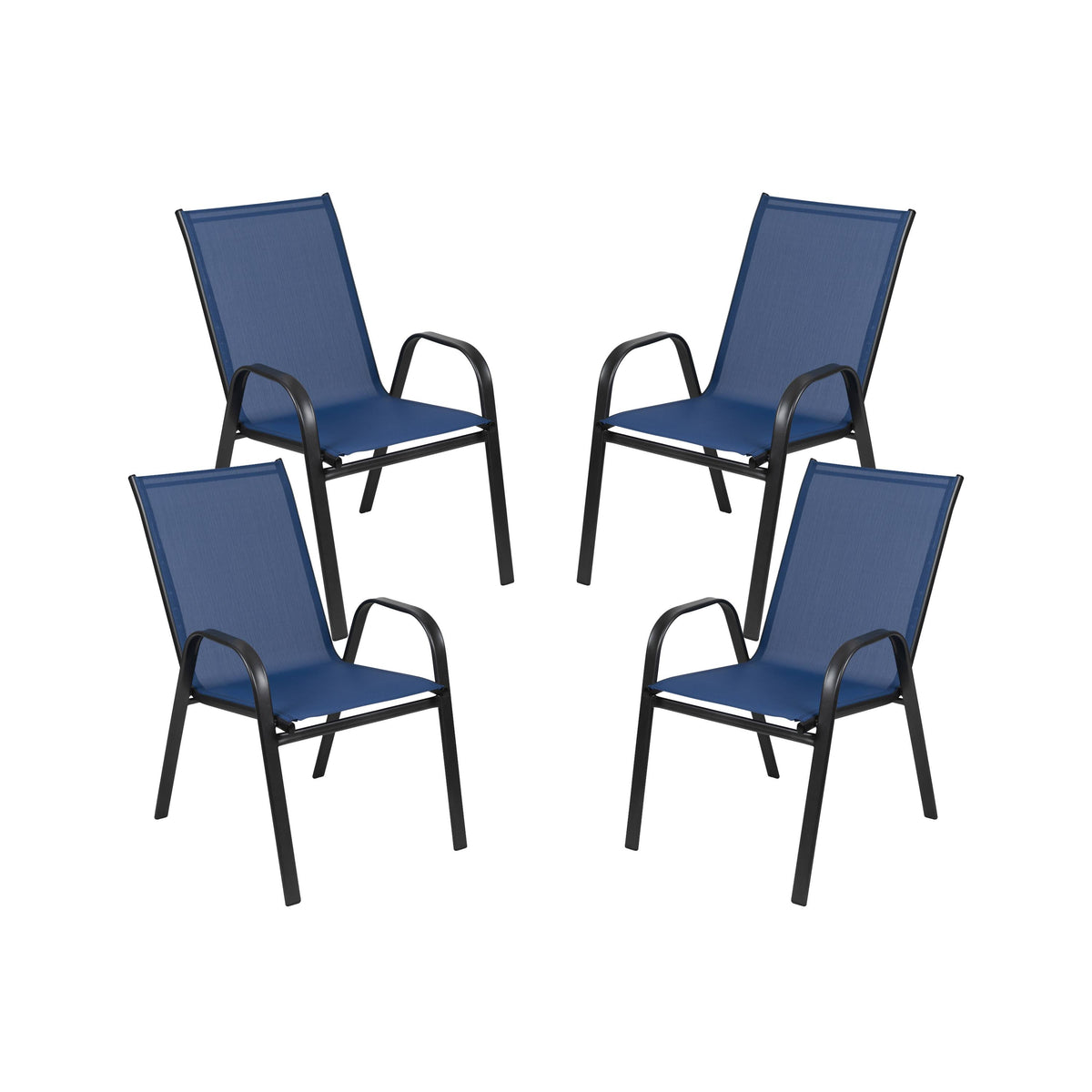 Navy Outdoor Stack Chair 4 Pack Q57769