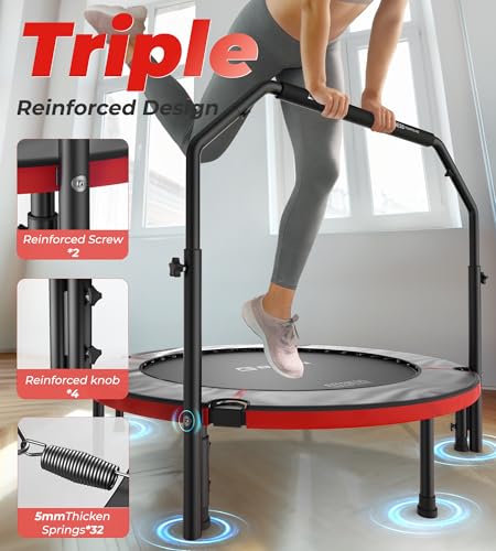 40"/48" Foldable Mini Trampoline with Adjustable Foam Handle B8805