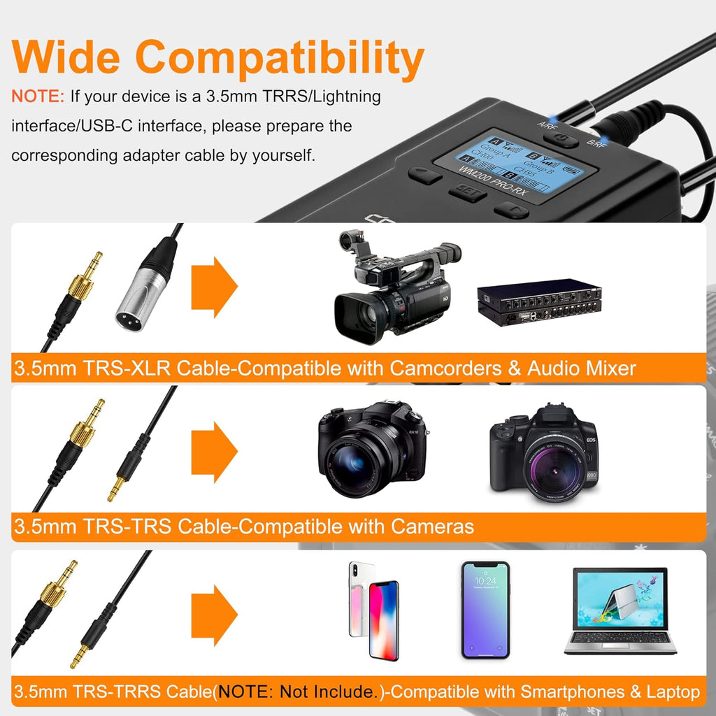 UHF Wireless Lavalier Microphone with Real-time Storage, Dual-Channel Q20192