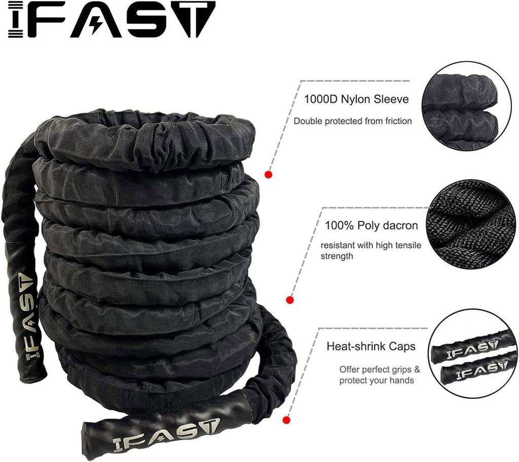 30ft Heavy Dacron Exercise Battle Rope Pack of 2 H532262