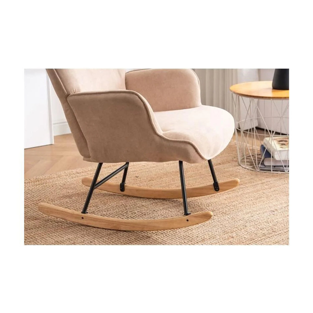 Beige Fabric Rocking Chair K680