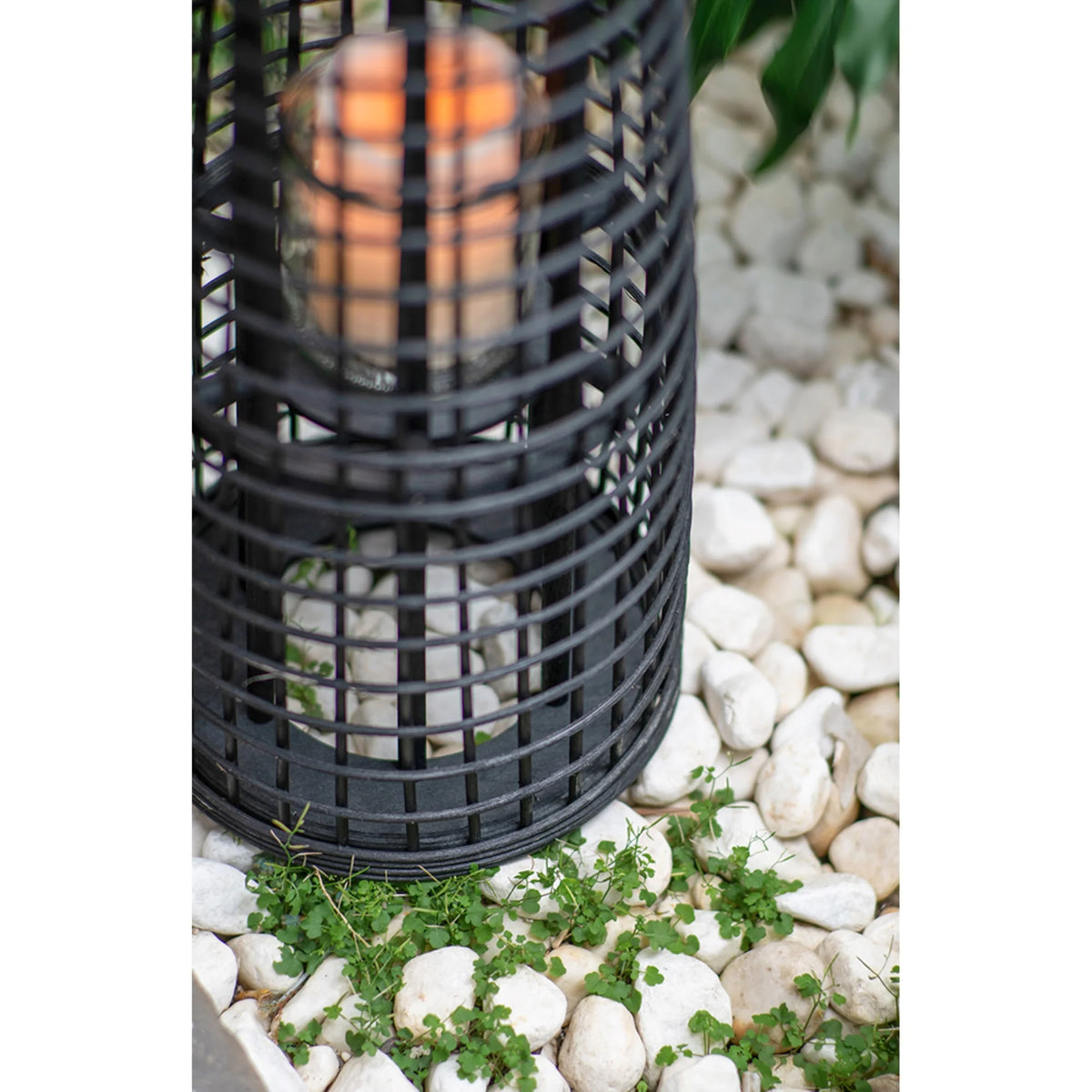 Black Tapered Candle Lantern with Handle T261