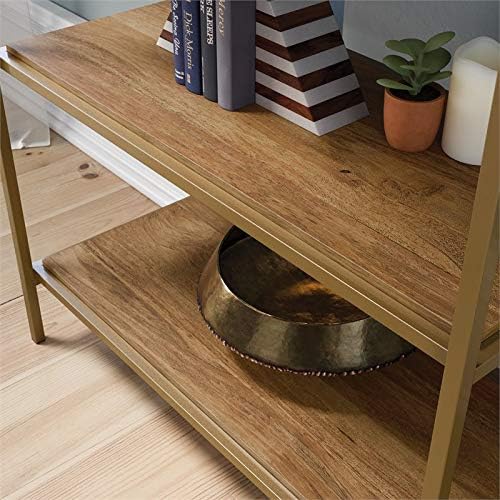 Gold Satin 5-Shelf Metal Frame Bookcase P228954
