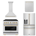 36 Gas Range, Range Hood, Refrigerator, Dishwasher X853