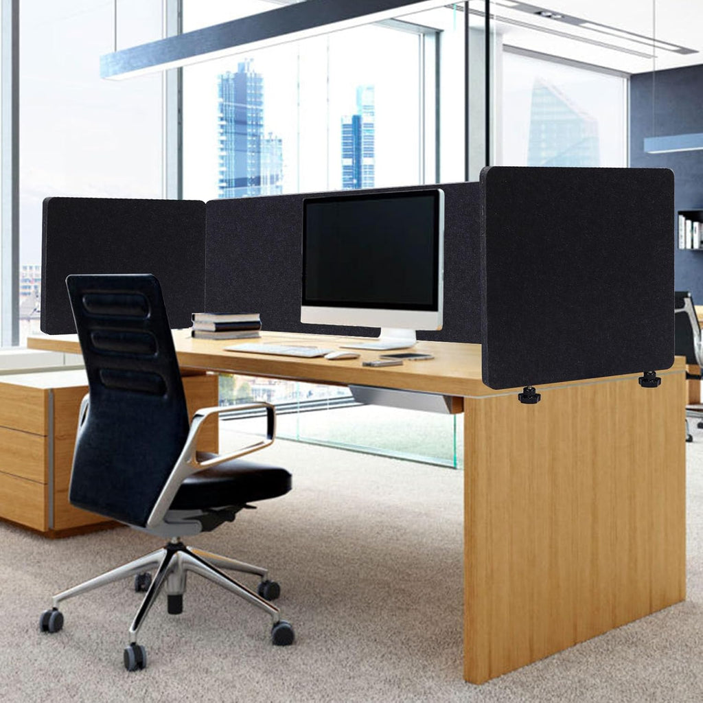 Dark Gray Acoustic Desk Privacy Panel, 59"L x 24"W T915