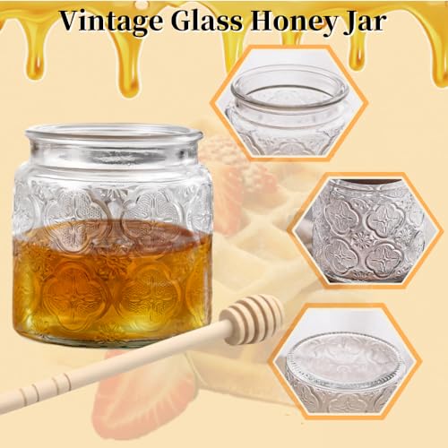 Airtight Glass Honey Jar with Wooden Lid, 17oz I25284
