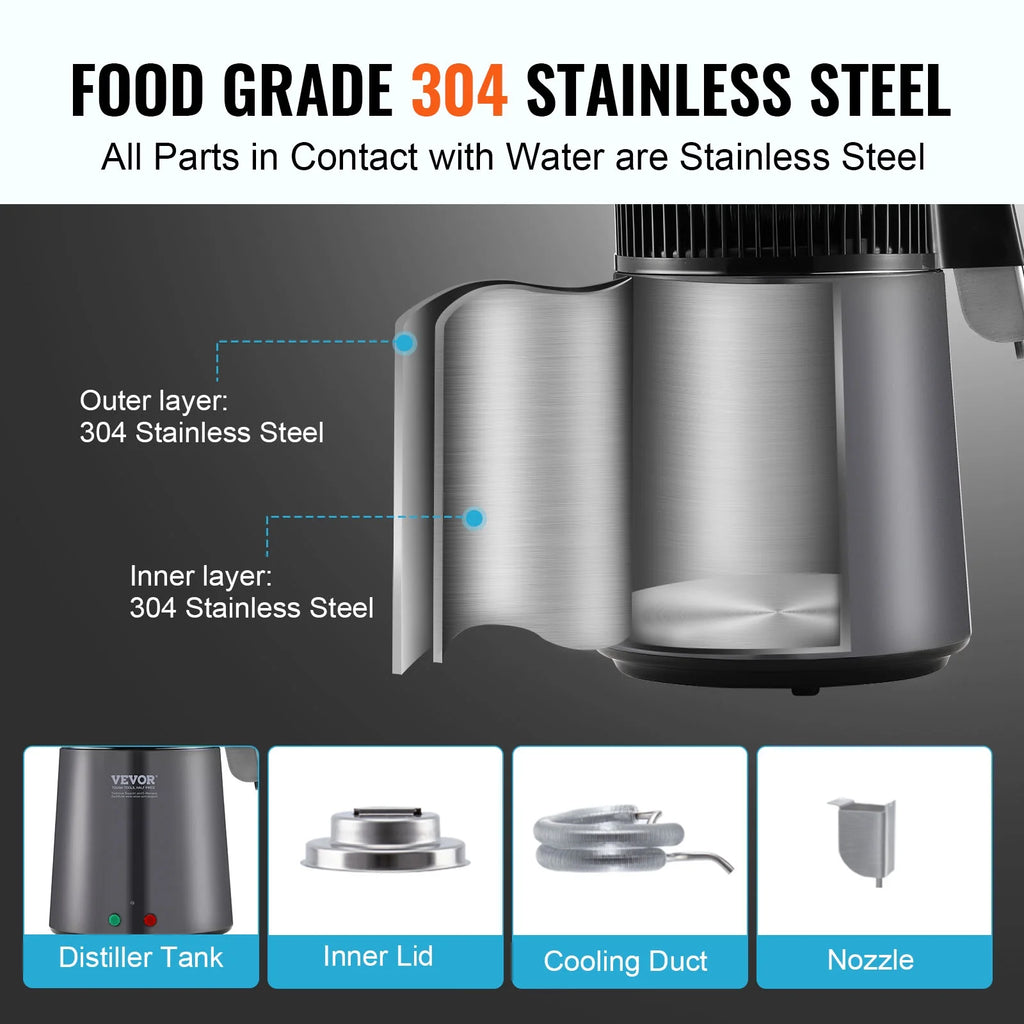 4L Stainless Steel Water Distiller F503