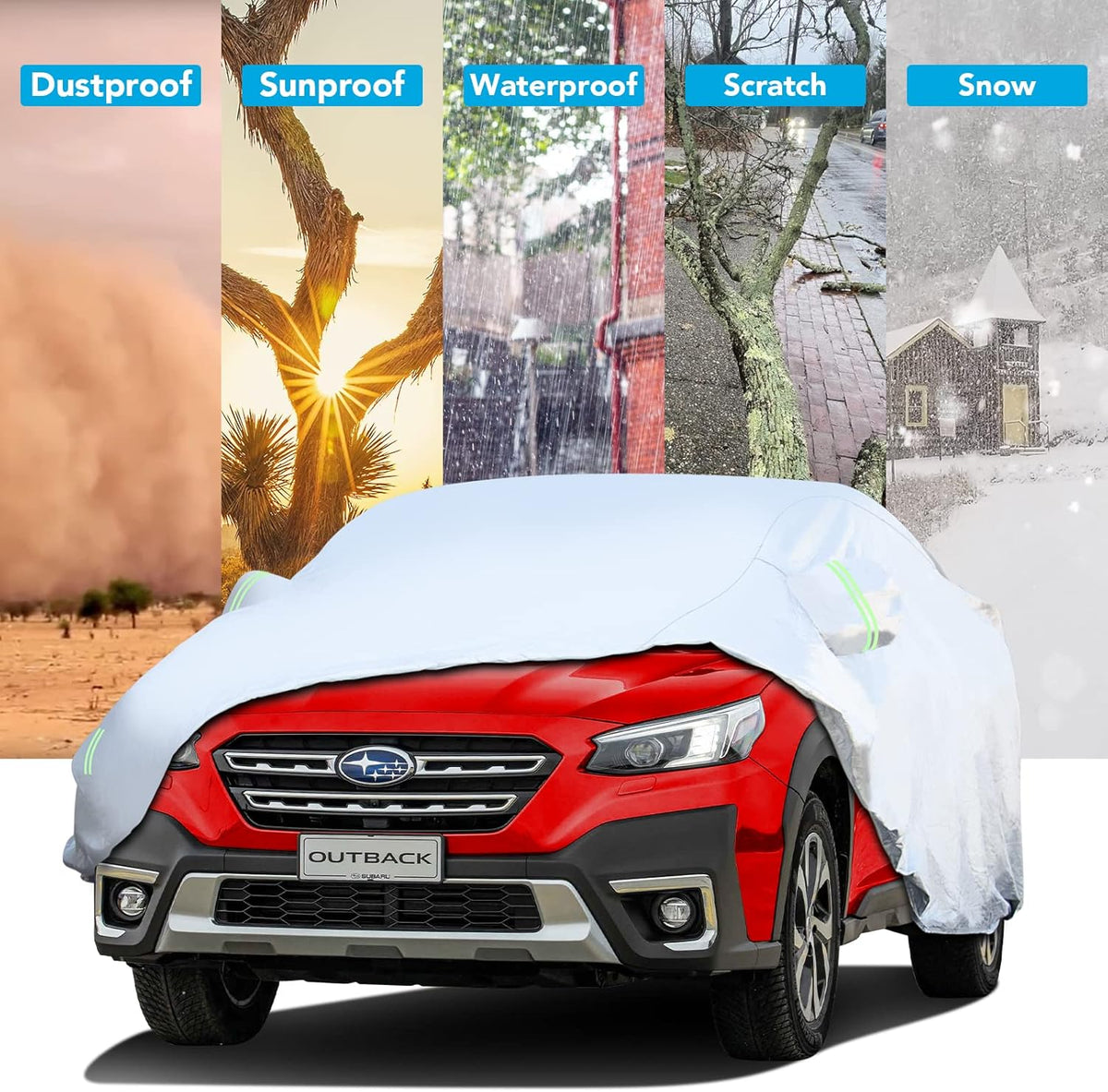6 Layers All Weather Waterproof Car Cover with Zipper S5205