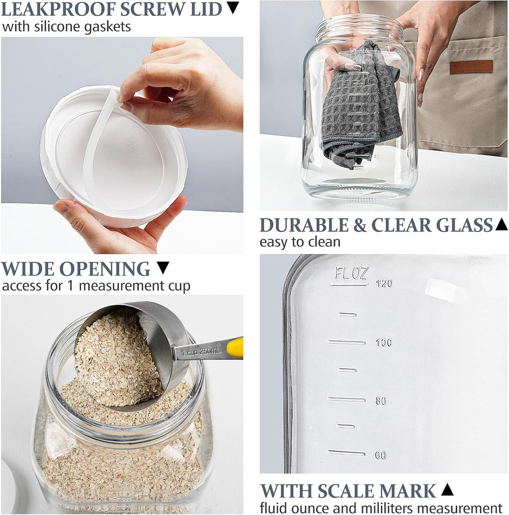 Wide Mouth 1 Gallon Clear Glass Mason Jar with Lid Y810918