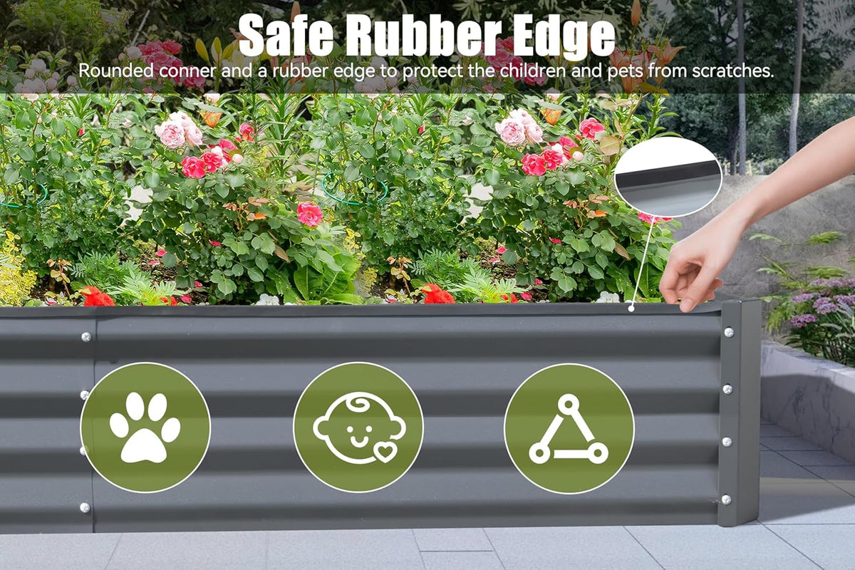Gray Galvanized Raised Garden Bed B879000