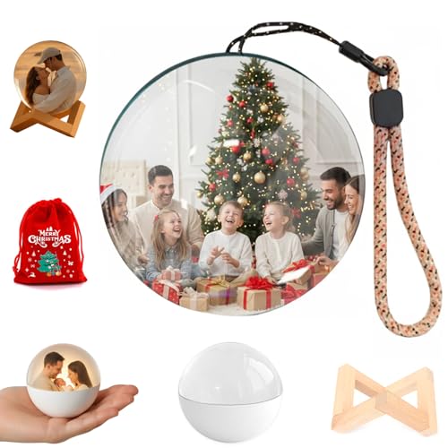 2.7" White 3D Crystal Ball Christmas Ornament F64887