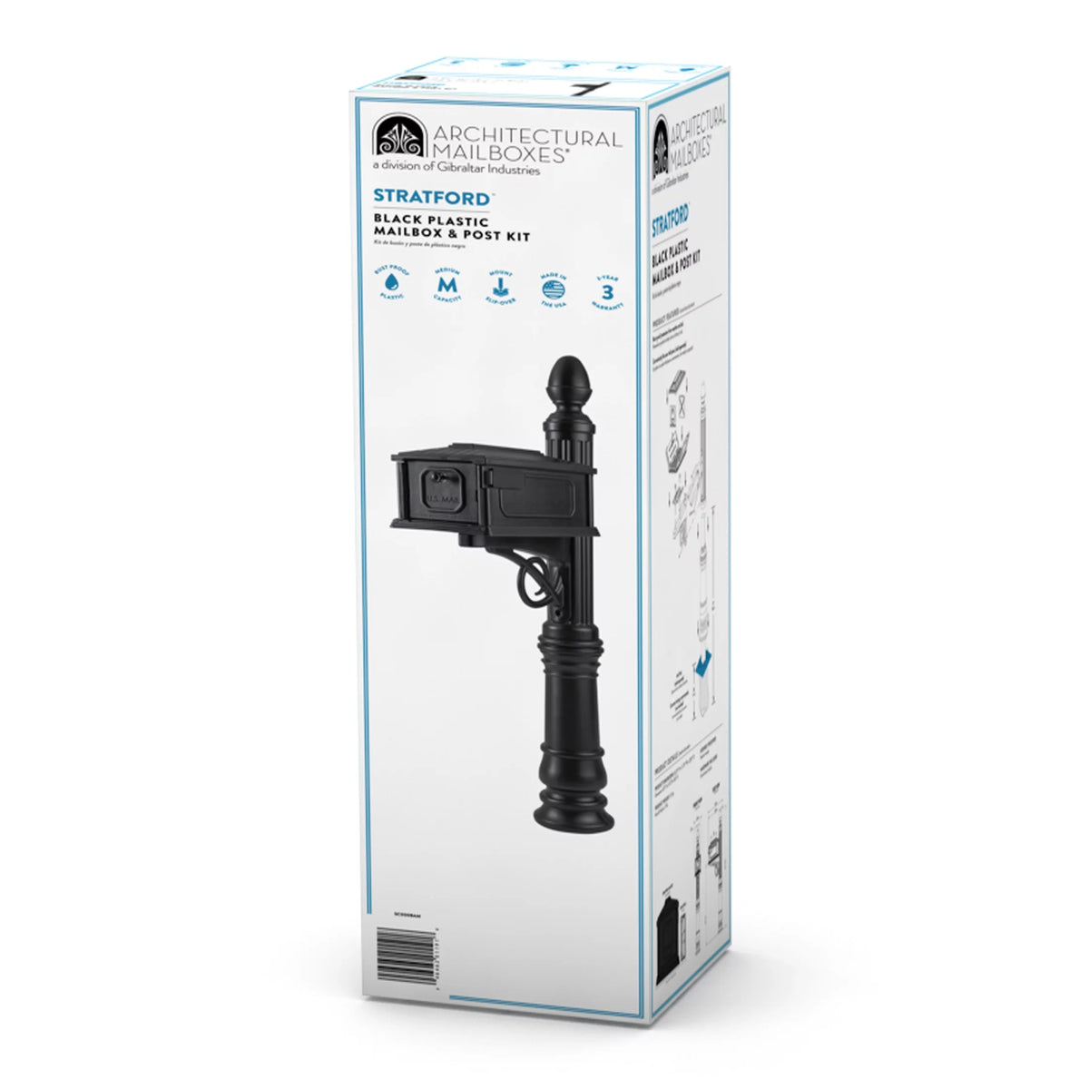 Black Plastic Mailbox & Post Combo Y92218