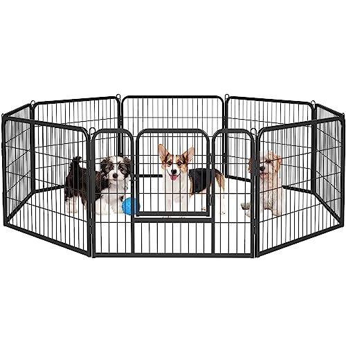 24-Inch 6 Panel Black Pet Playpen F8642