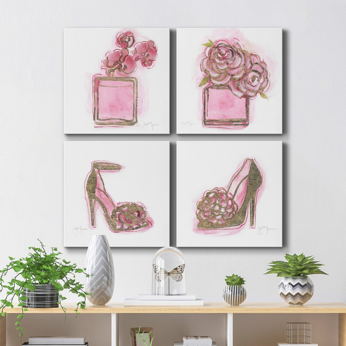 Golden Perfume Gallery Wrapped Canvas 10X10 J147
