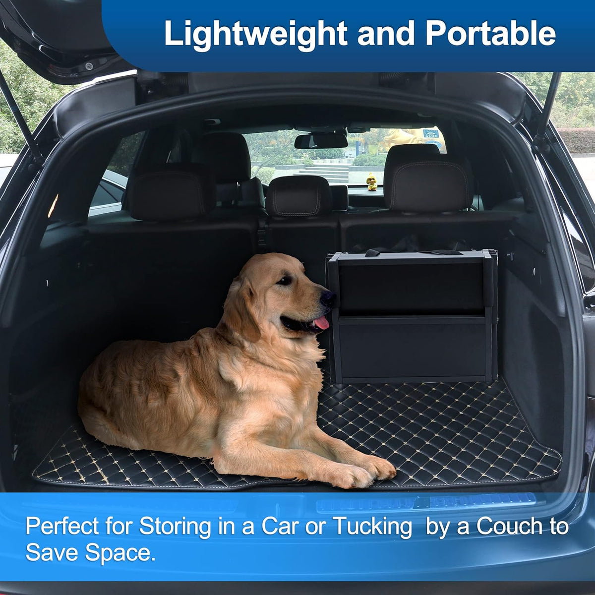 Foldable Aluminum 5 Step Dog Stairs with Nonslip Surface, Pack of 2 G56944