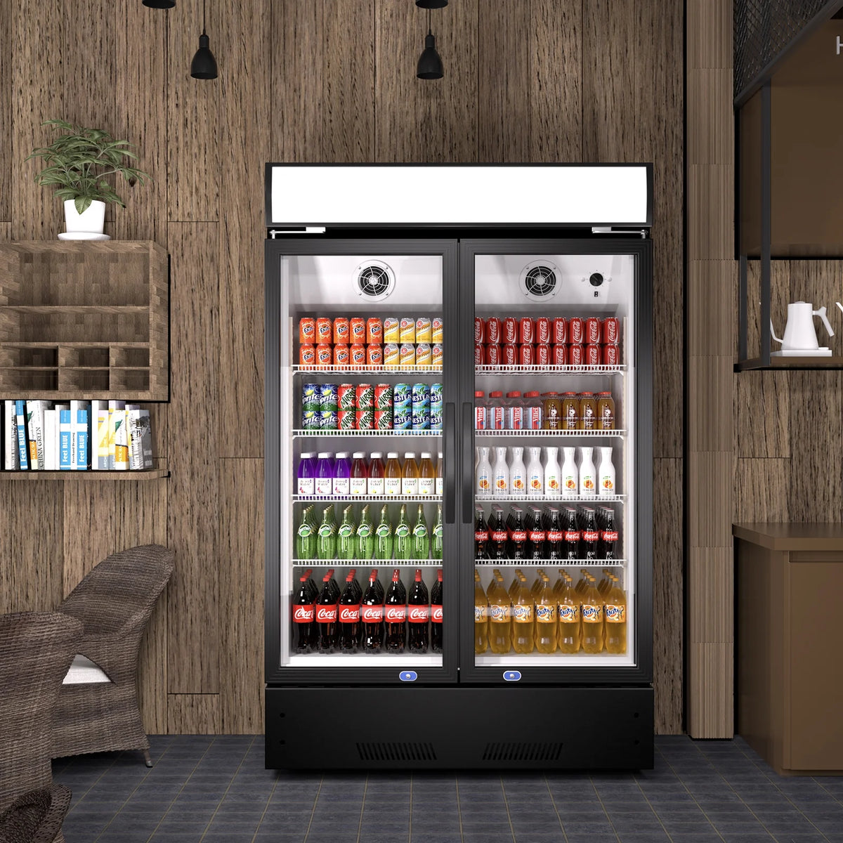 38" Glass Door Upright Beverage Refrigerator P303