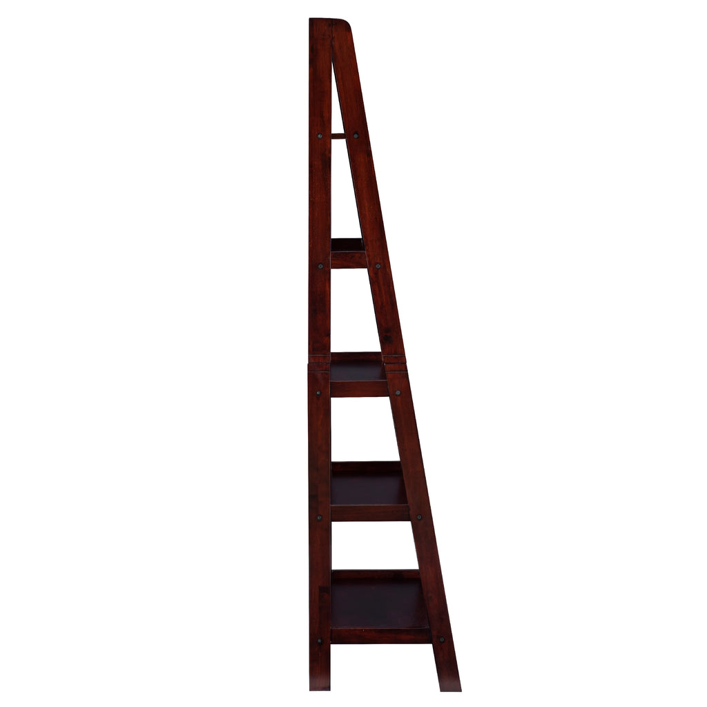 5-Shelf Ladder Bookcase, 72" Height, Espresso Finish Z102