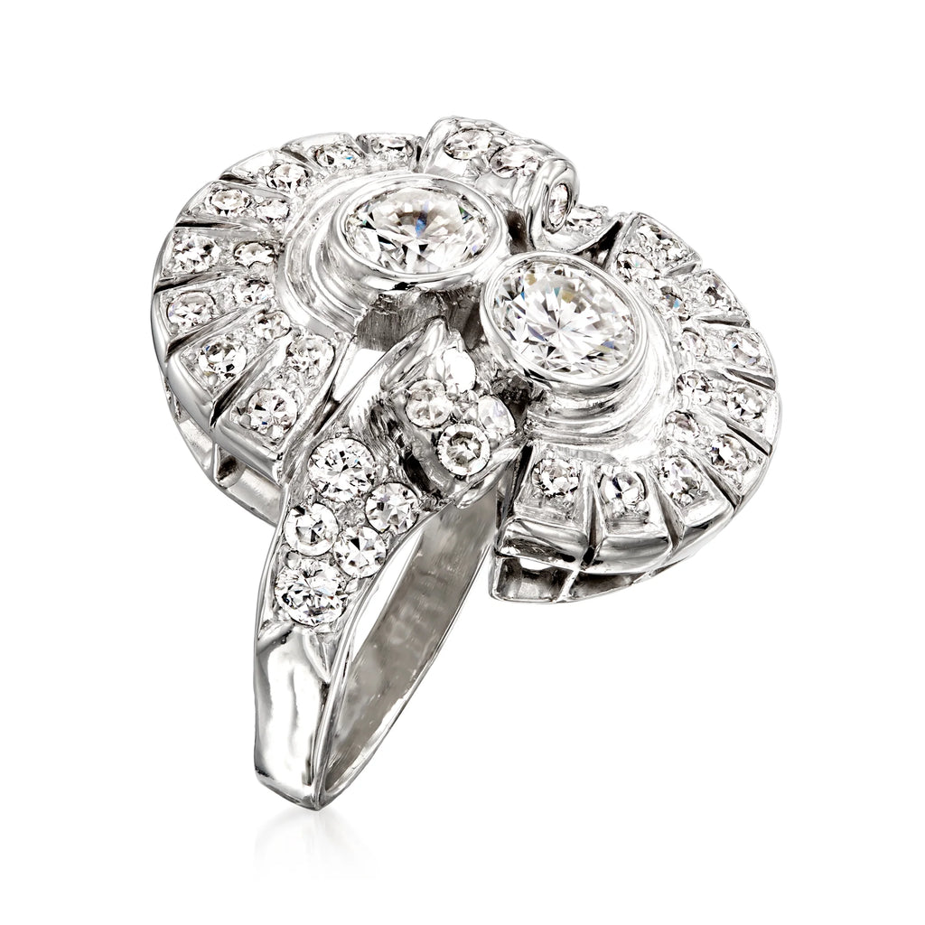 Vintage Diamond Cocktail Ring in Platinum V904126
