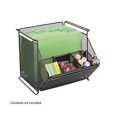 Onyx Mesh Stackable Storage Bins Black T964631