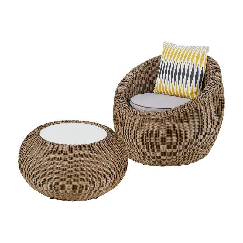 2-Piece Aluminum Patio Chair Set in Natural Brown X81336