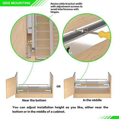 Stainless Steel Adjustable Width Pull Out Drawer Cabinet Organizer 1 Pack X7997