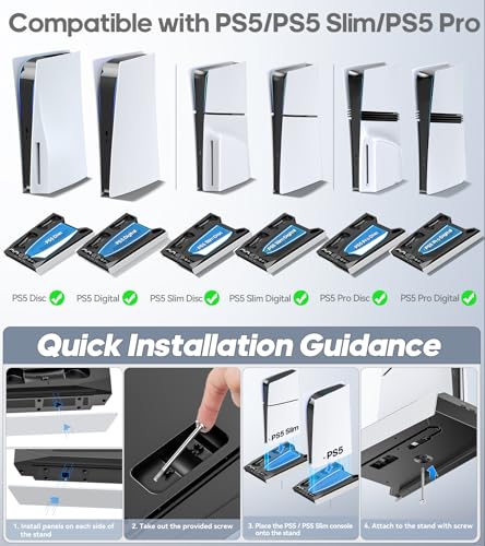 PS5 Stand with Cooling Fan and Charging Station S55768