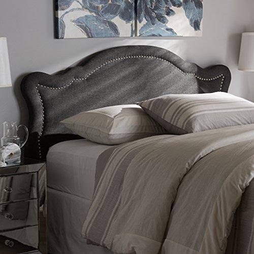Queen Size Dark Grey Fabric Headboard I837149