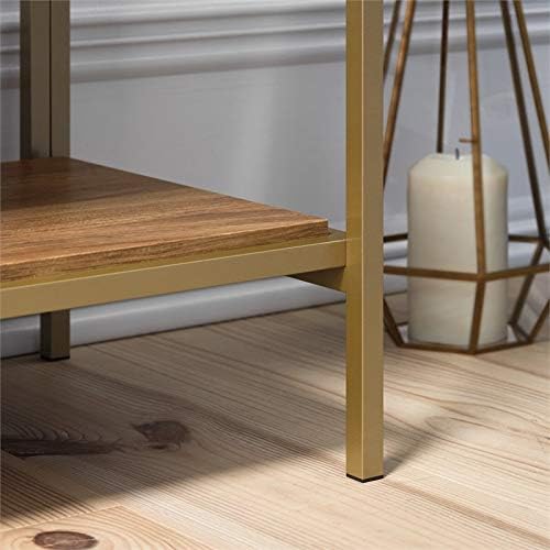 Gold Satin 5-Shelf Metal Frame Bookcase P228954