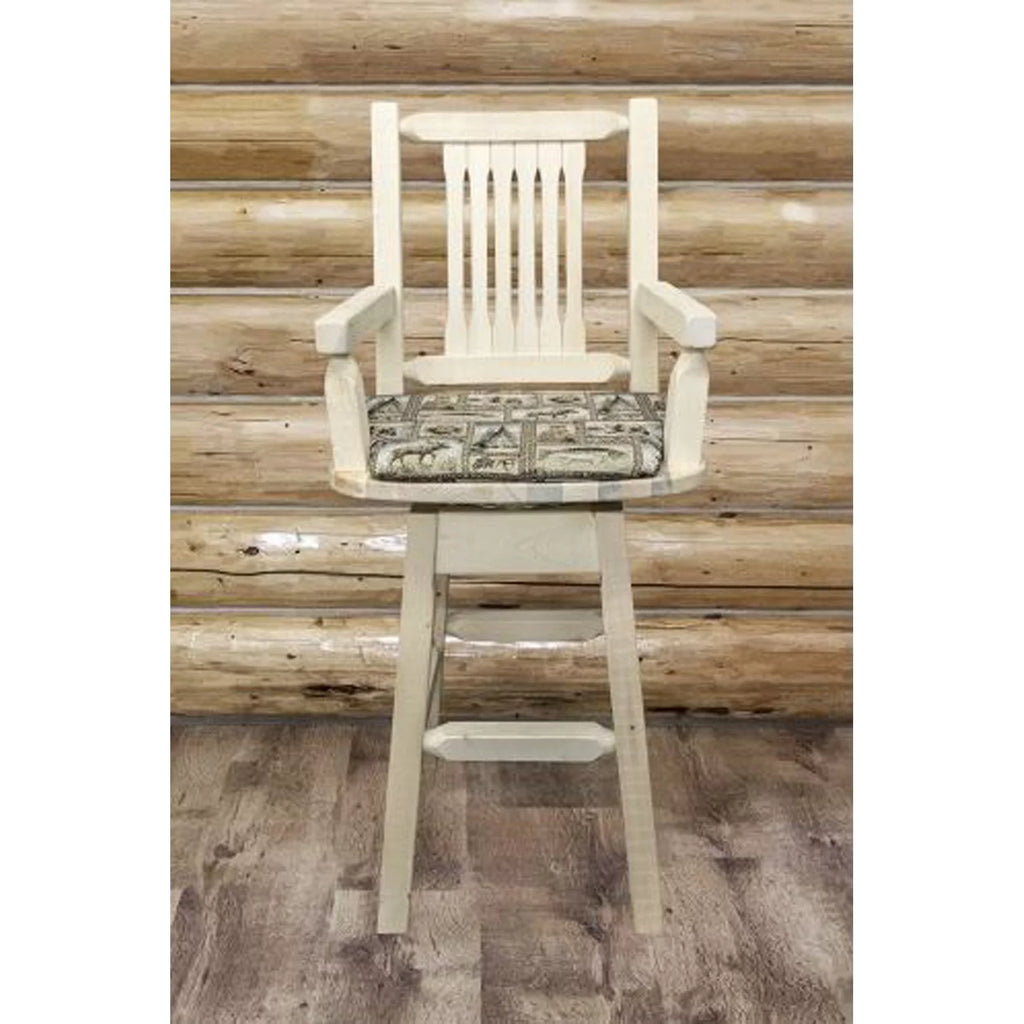 Wood Swivel Barstool in Natural P38042