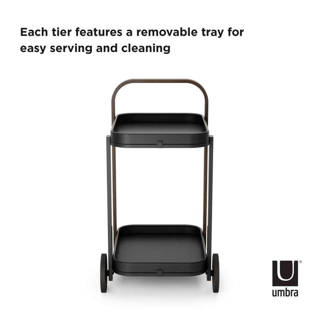 White-Natural Bar & Serving Cart N999