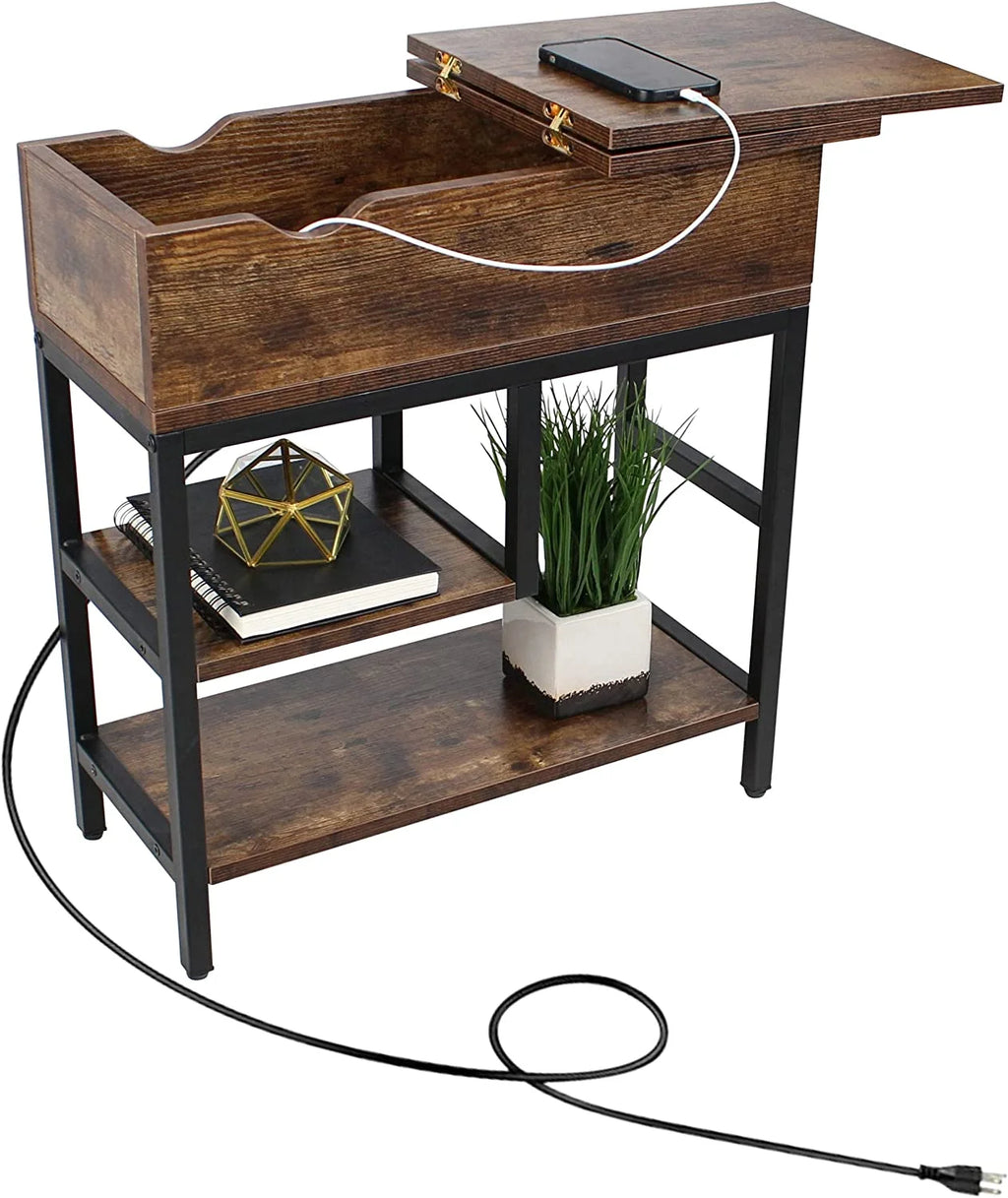 12 Inch Wide Narrow Charging End Table X184416