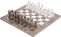 Marble Chess Set 15 Inches Grey Oceanic and White Handmade Chess Sets X343