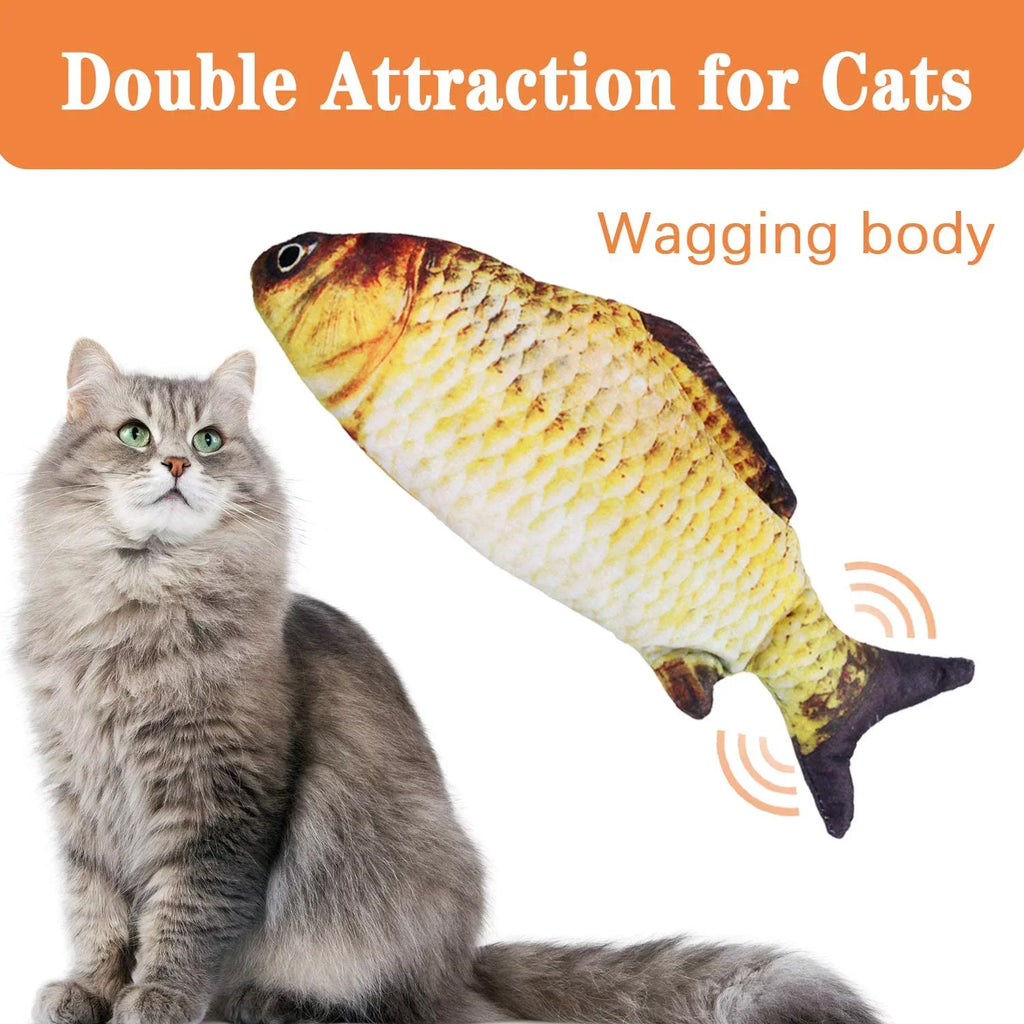 Electric Moving Wagging Fish Cats Toy K6183
