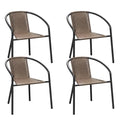 Stackable Wicker Rattan Outdoor Chairs Set of 4 M57869