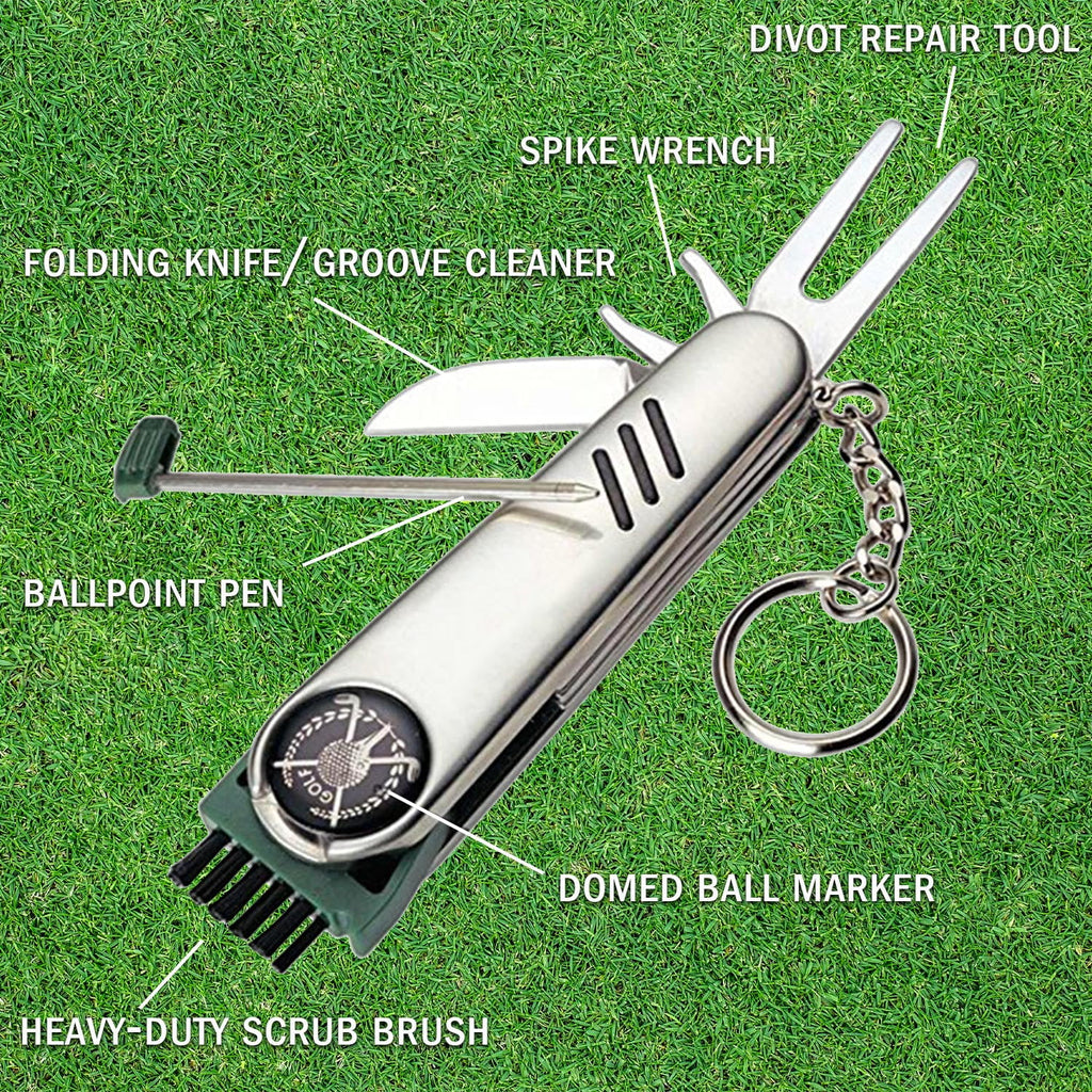 Golf Rangefinder with OLED Display Bundle with Stainless Steel 7-in-1 Golf Tool F641390