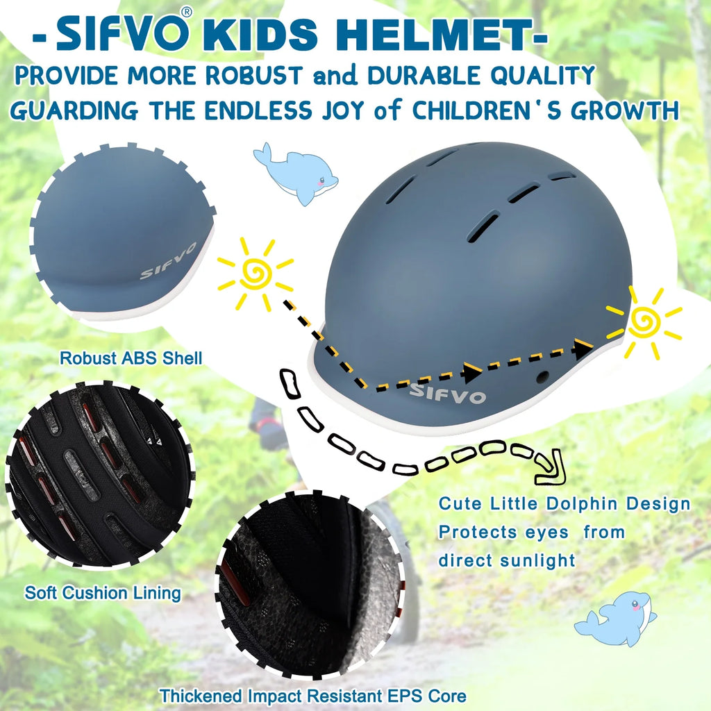 Kids Bike Helmet Skateboard Helmet Scooter Helmet Adjustable Durable（51-57cm） A279532